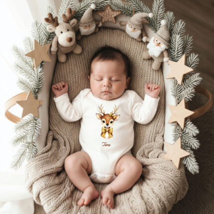 Moj prvi Božič personalizirani bodi otroški bodi za božič darilo za novorojenčka božični bodi bodi z napisom darilo za dojenčka božični spominek otroška oblačila za božič unikatno darilo novorojenček prvi božič božična oblačila za dojenčke personalizirano darilo božični outfit za dojenčke spominsko darilo