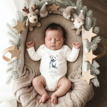 Moj prvi Božič personalizirani bodi otroški bodi za božič darilo za novorojenčka božični bodi bodi z napisom darilo za dojenčka božični spominek otroška oblačila za božič unikatno darilo novorojenček prvi božič božična oblačila za dojenčke personalizirano darilo božični outfit za dojenčke spominsko darilo