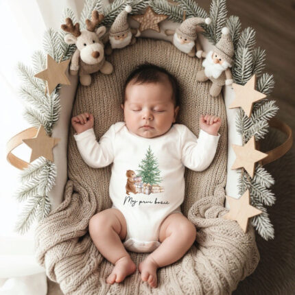 Moj prvi Božič personalizirani bodi otroški bodi za božič darilo za novorojenčka božični bodi bodi z napisom darilo za dojenčka božični spominek otroška oblačila za božič unikatno darilo novorojenček prvi božič božična oblačila za dojenčke personalizirano darilo božični outfit za dojenčke spominsko darilo